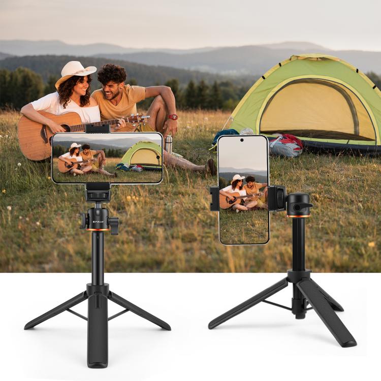 PULUZ Mini Phone Camera Extension Tripod Stand 360 Degree Ball Head Cold Shoe Selfie Stick, Phone Camera Tripod