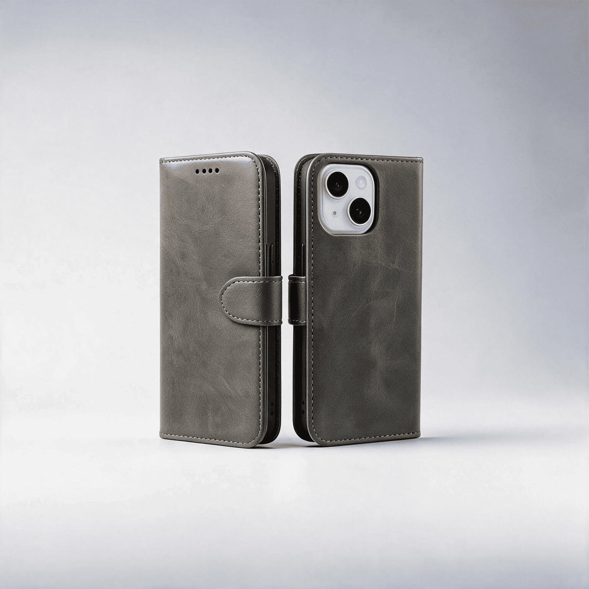 iPhone 15 Series Book Flip Case Leather Wallet