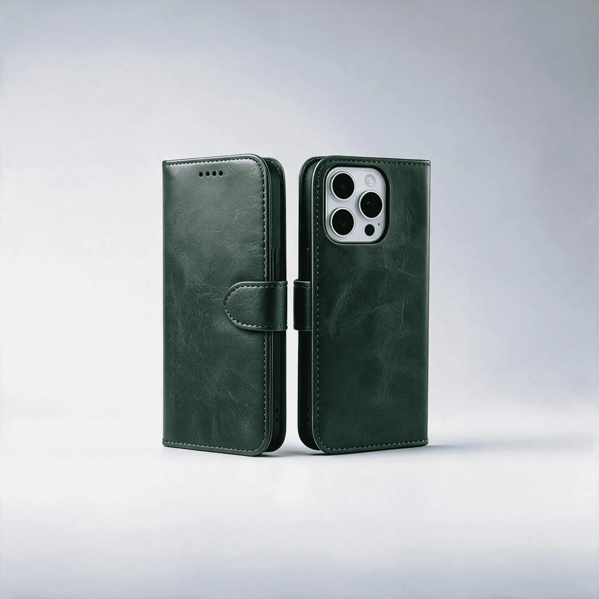 iPhone 15 Series Book Flip Case Leather Wallet