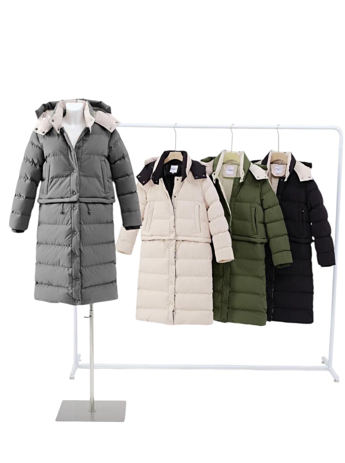 Hooded Padded Puffer 2 in 1 Coat/Jacket