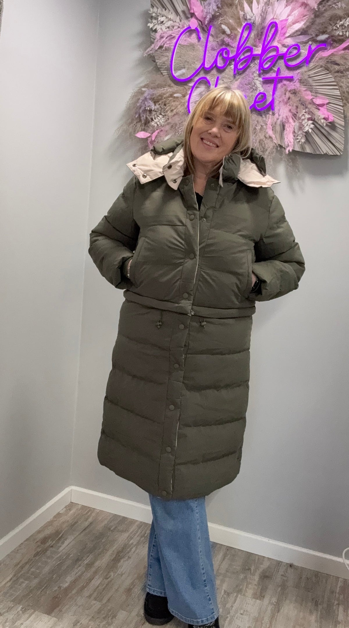 Hooded Padded Puffer 2 in 1 Coat/Jacket