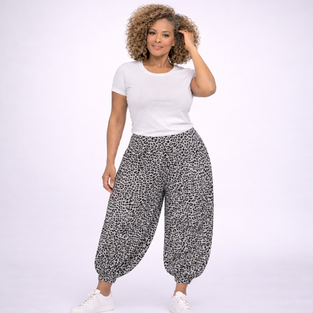 Leopard Print High Waist Harem Pants