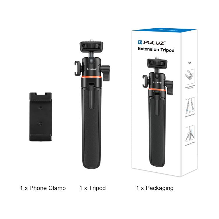PULUZ Mini Phone Camera Extension Tripod Stand 360 Degree Ball Head Cold Shoe Selfie Stick, Phone Camera Tripod