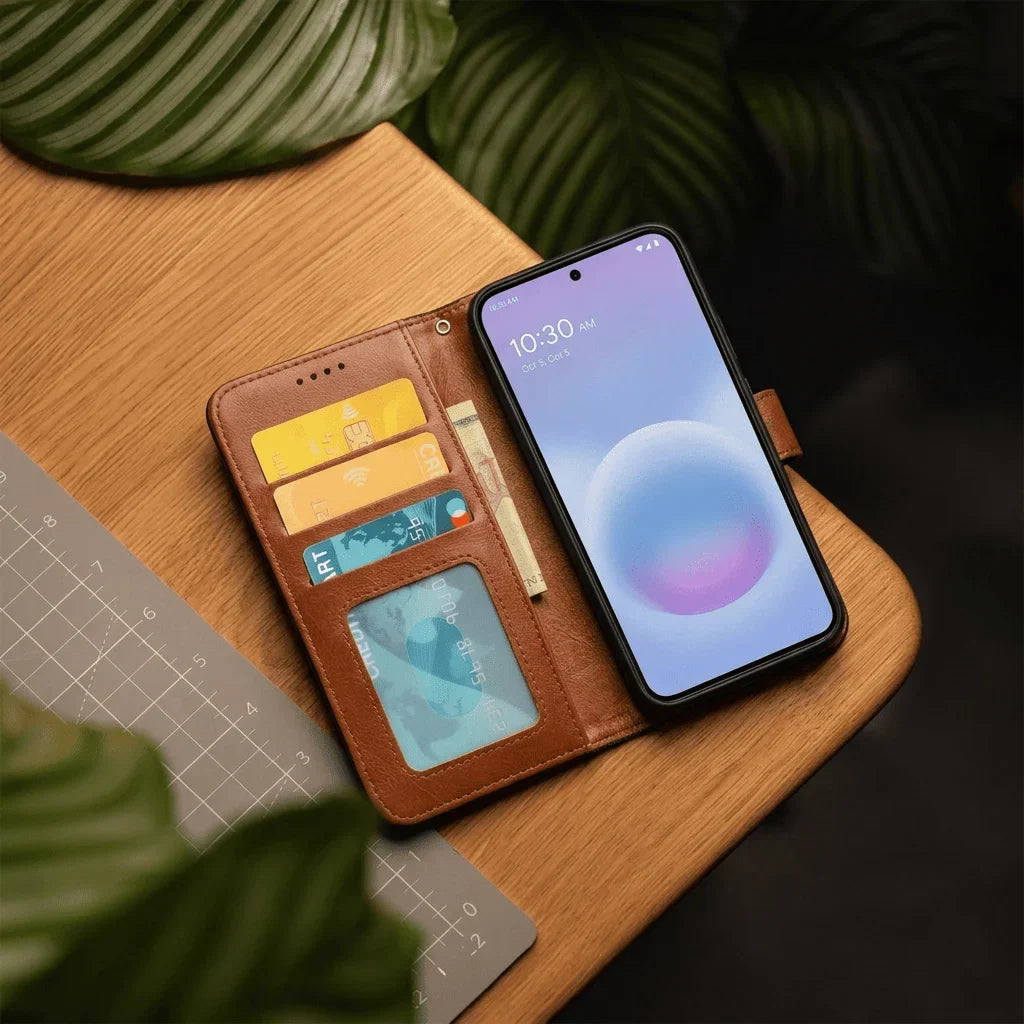 Custodia portafoglio in pelle Book Flip Case per Google Pixel 11 / 10 / 10 Pro con chiusura magnetica