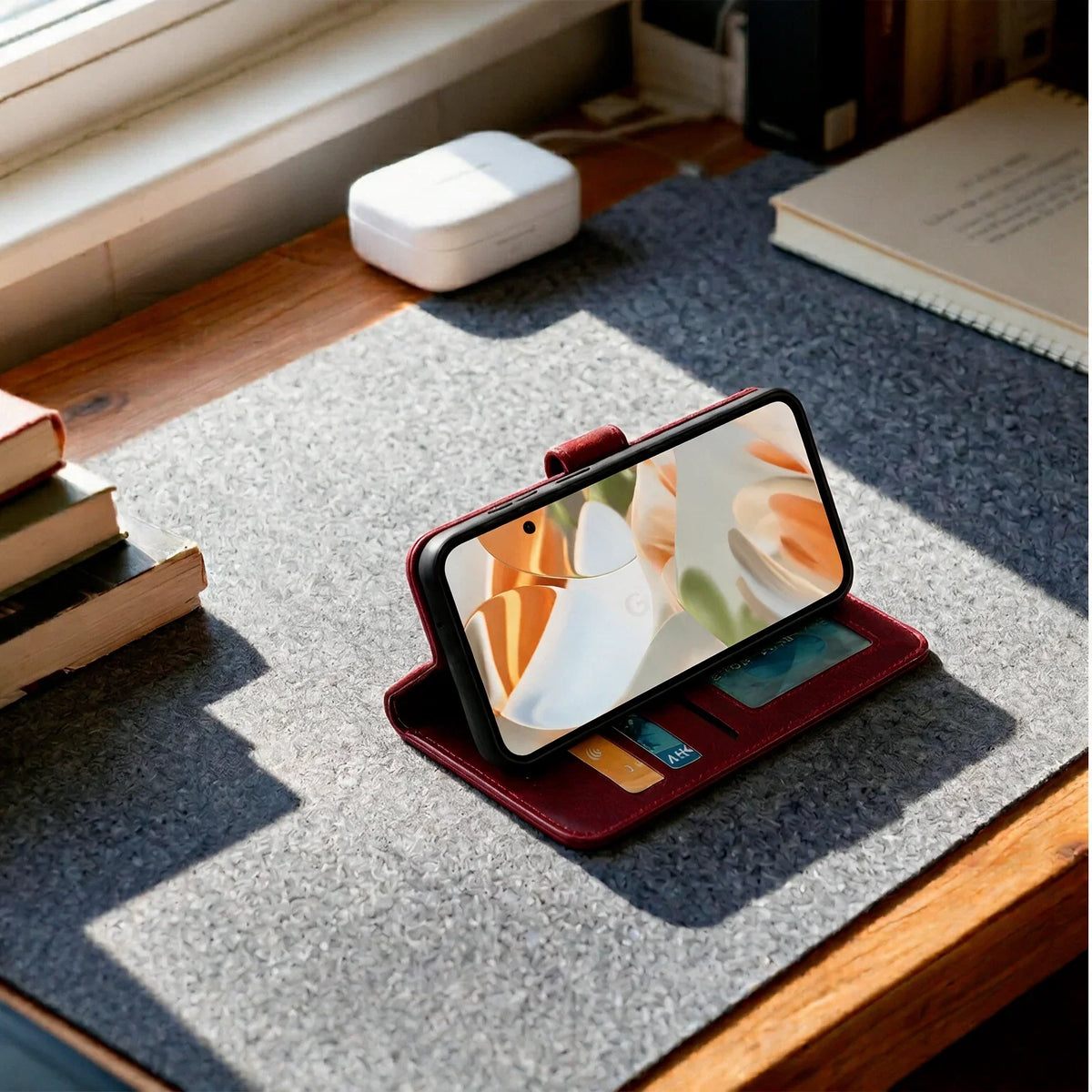 Custodia portafoglio in pelle Book Flip Case per Google Pixel 11 / 10 / 10 Pro con chiusura magnetica