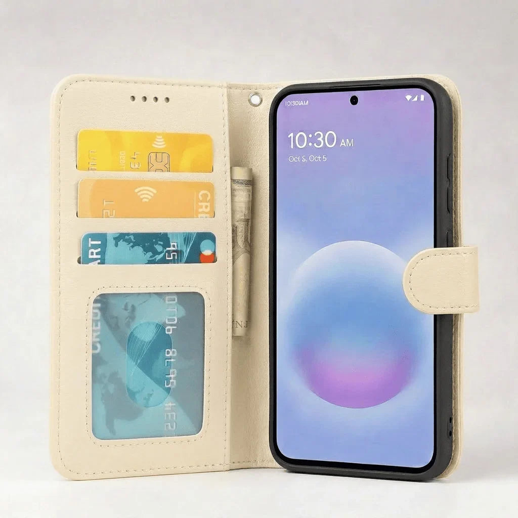 Google Pixel 11 / 10 / 10 Pro Book Flip Case Leather Wallet with Magnetic Closure