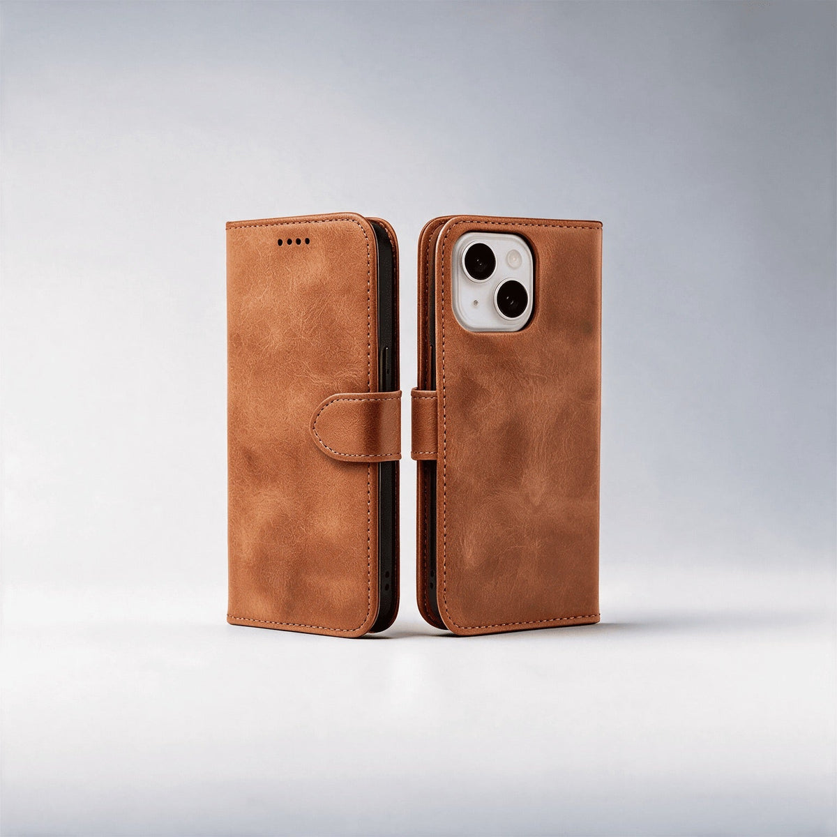 iPhone 15 Series Book Flip Case Leather Wallet