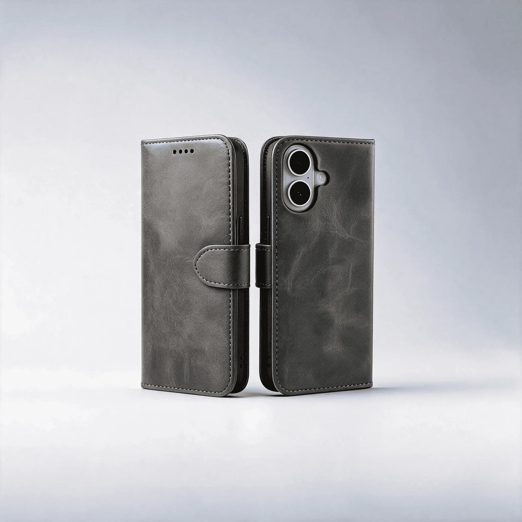Custodia a libro con portafoglio in pelle per la serie iPhone 16