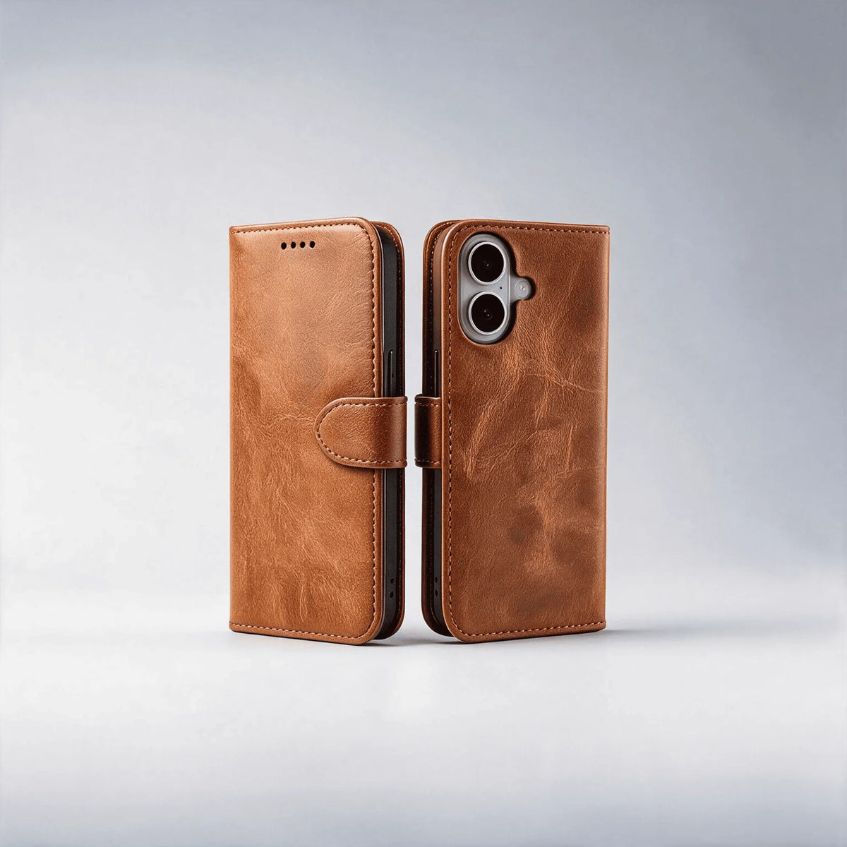 Custodia a libro con portafoglio in pelle per la serie iPhone 16