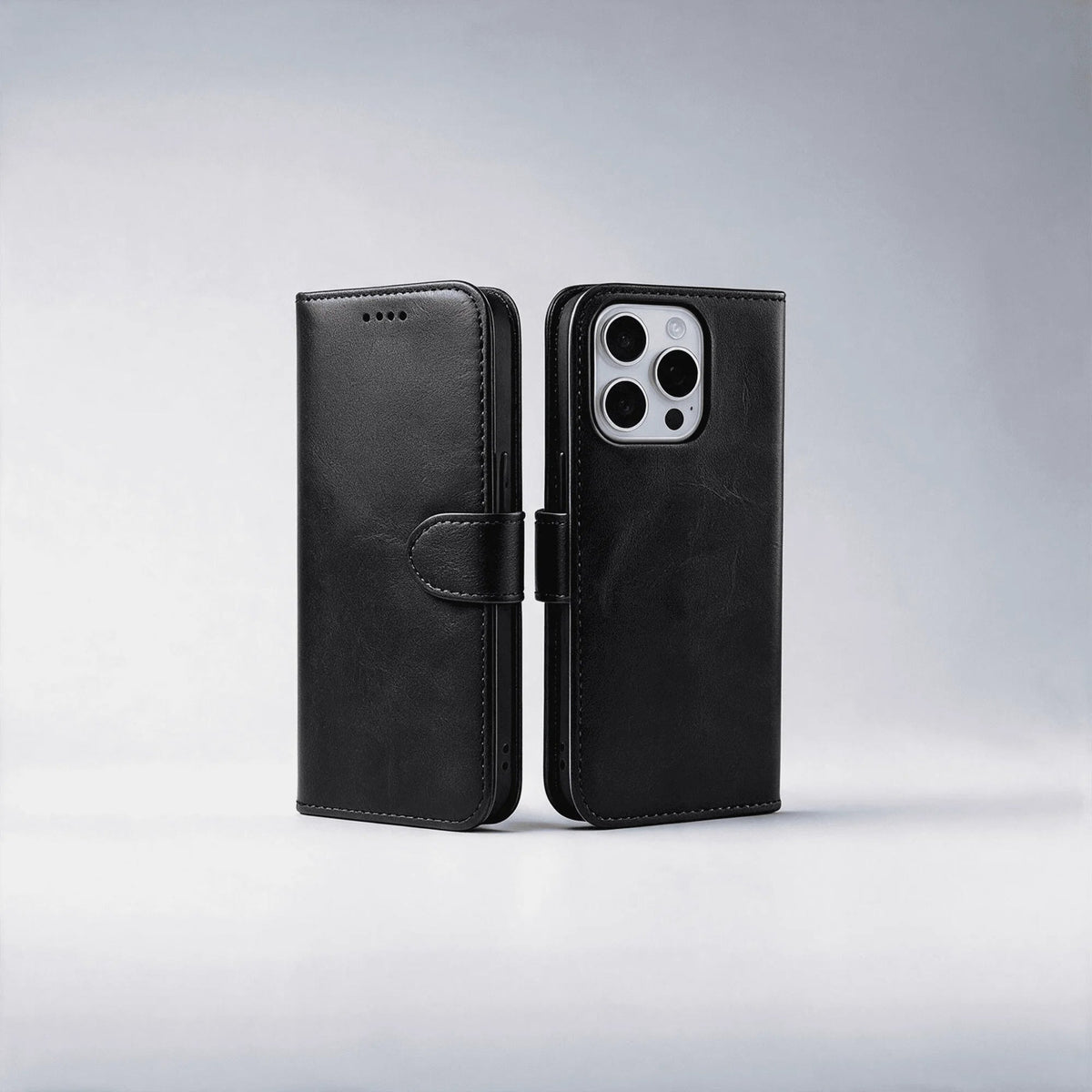 Custodia a libro con portafoglio in pelle per la serie iPhone 16