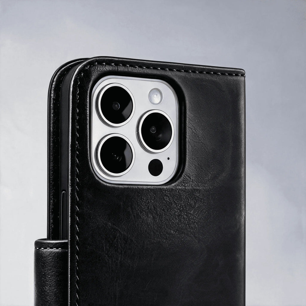 iPhone 15 Serie Book Flip Case Leder-Wallet