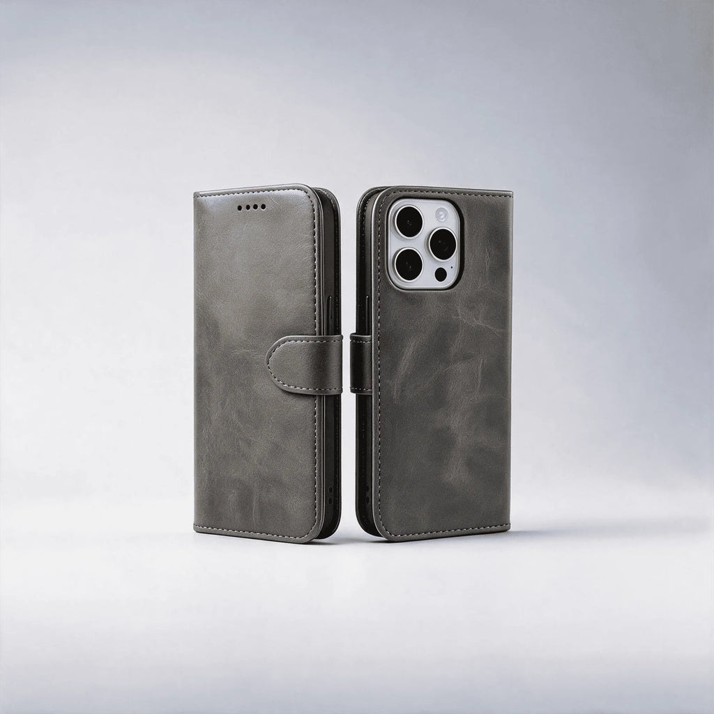 Custodia a libro con portafoglio in pelle per la serie iPhone 16