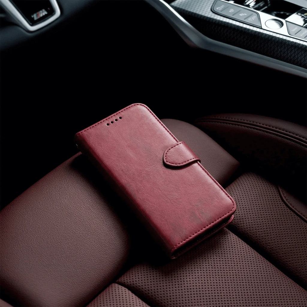 iPhone 15 Serie Book Flip Case Leder-Wallet