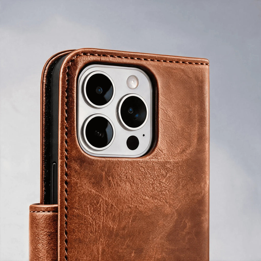 iPhone 12 Serie Book Flip Leder-Wallet-Hülle mit Kartenfach
