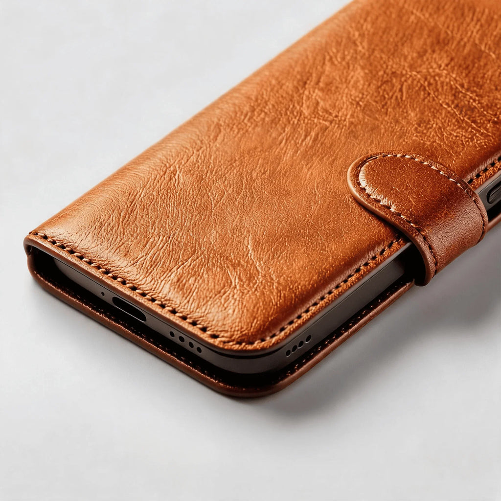 iPhone 15 Serie Book Flip Case Leder-Wallet