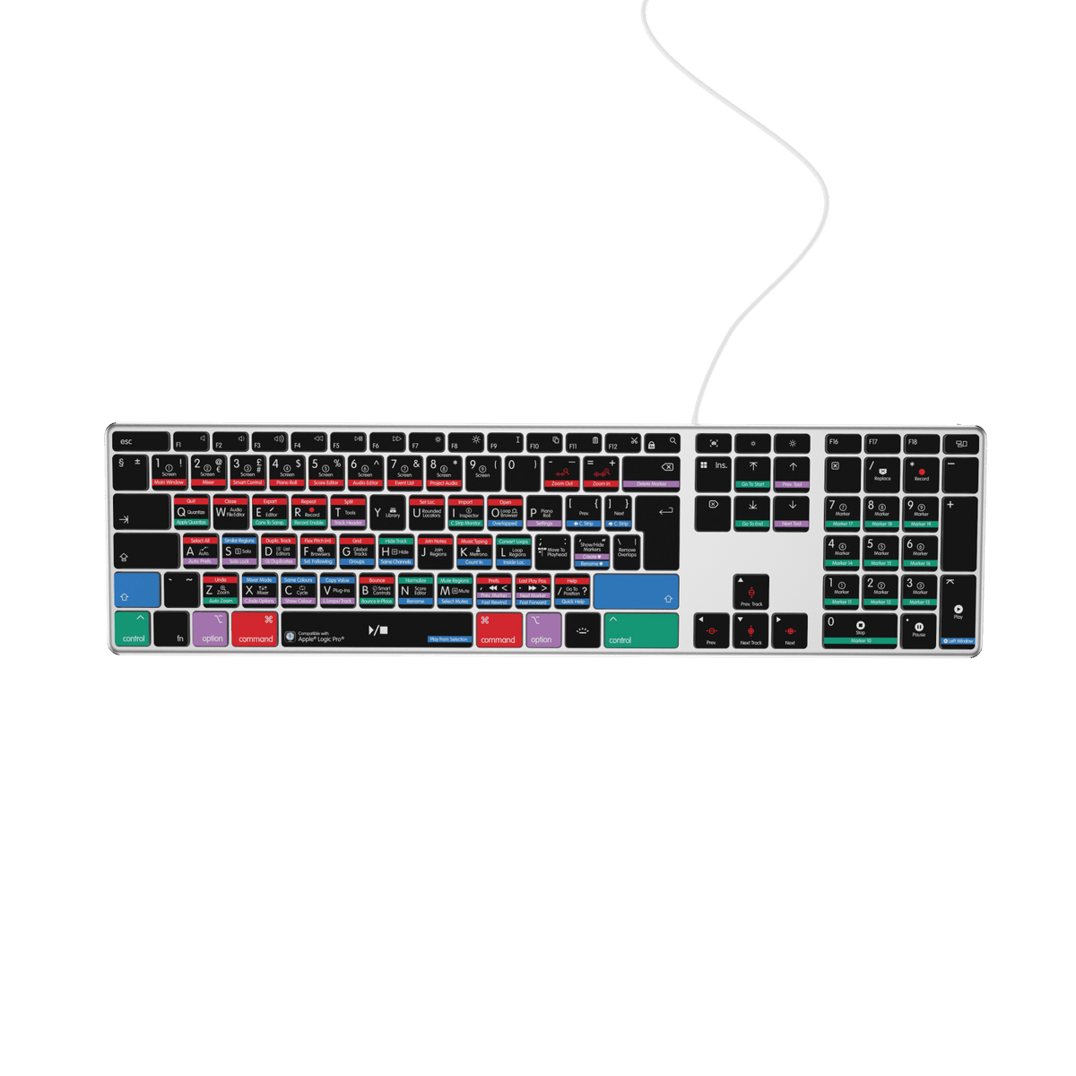 Logic Pro Keyboard | AB10 mit Hintergrundbeleuchtung | Kabelgebunden & kabellos | Mac