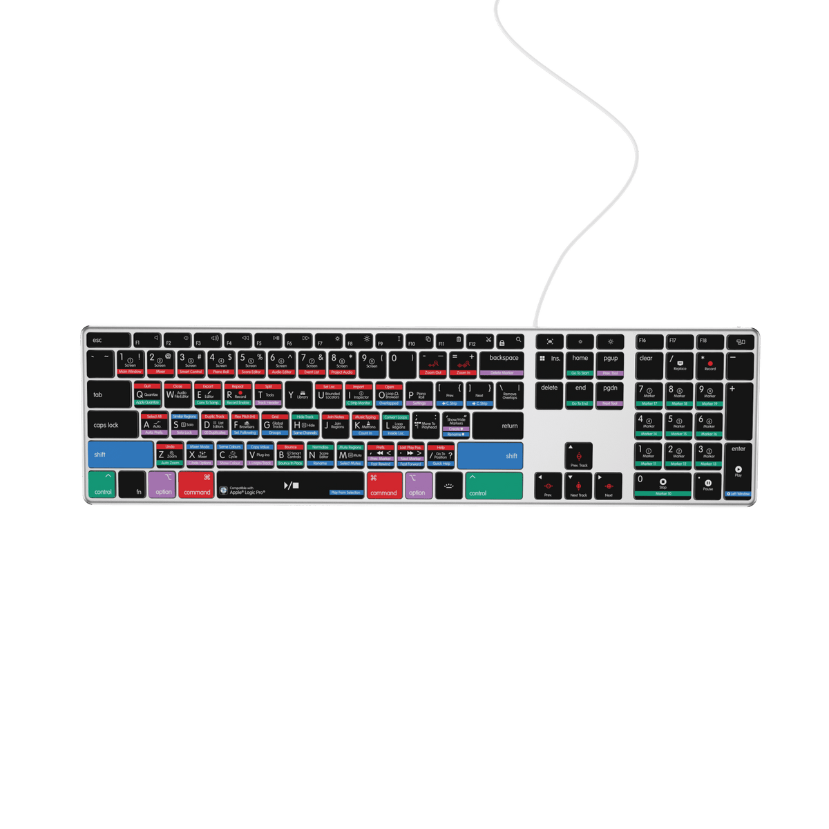 Logic Pro Keyboard | AB10 mit Hintergrundbeleuchtung | Kabelgebunden & kabellos | Mac