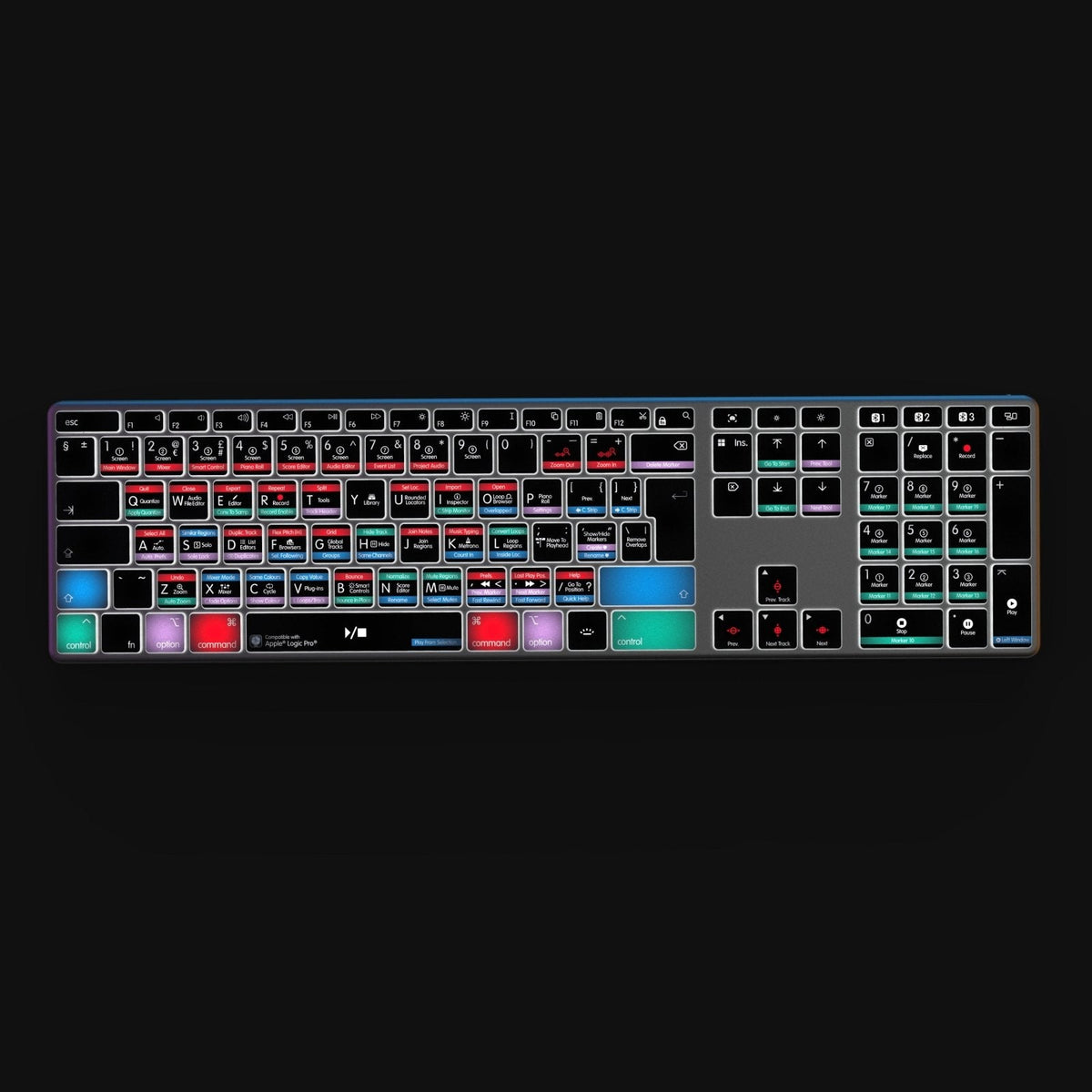Logic Pro Keyboard | AB10 mit Hintergrundbeleuchtung | Kabelgebunden & kabellos | Mac