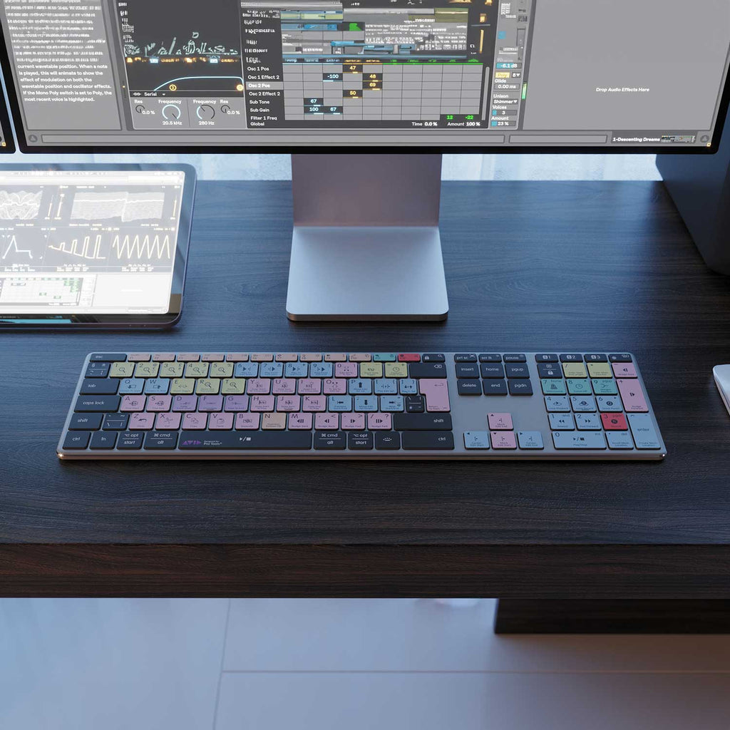Tastiera Pro Tools | AB10 retroilluminata | Cablata e wireless | Mac e PC