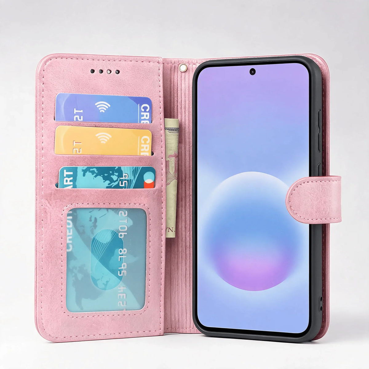 Custodia portafoglio Book Flip in pelle per Samsung Galaxy serie S22