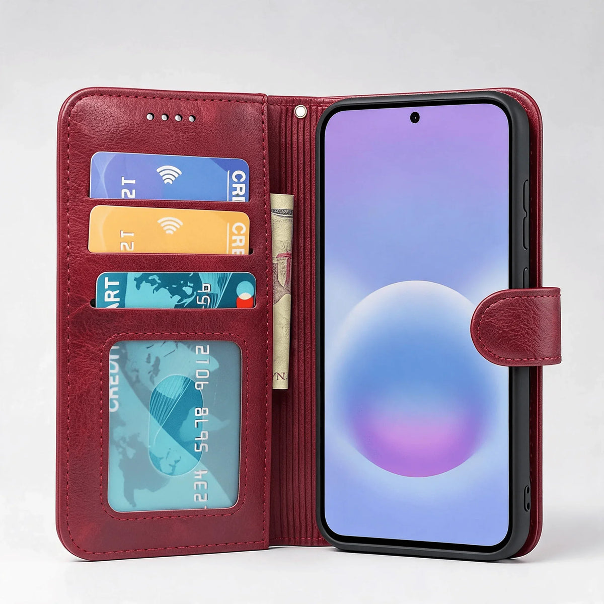 Samsung Galaxy A17 5G / A18 Book Flip Case Leather Wallet