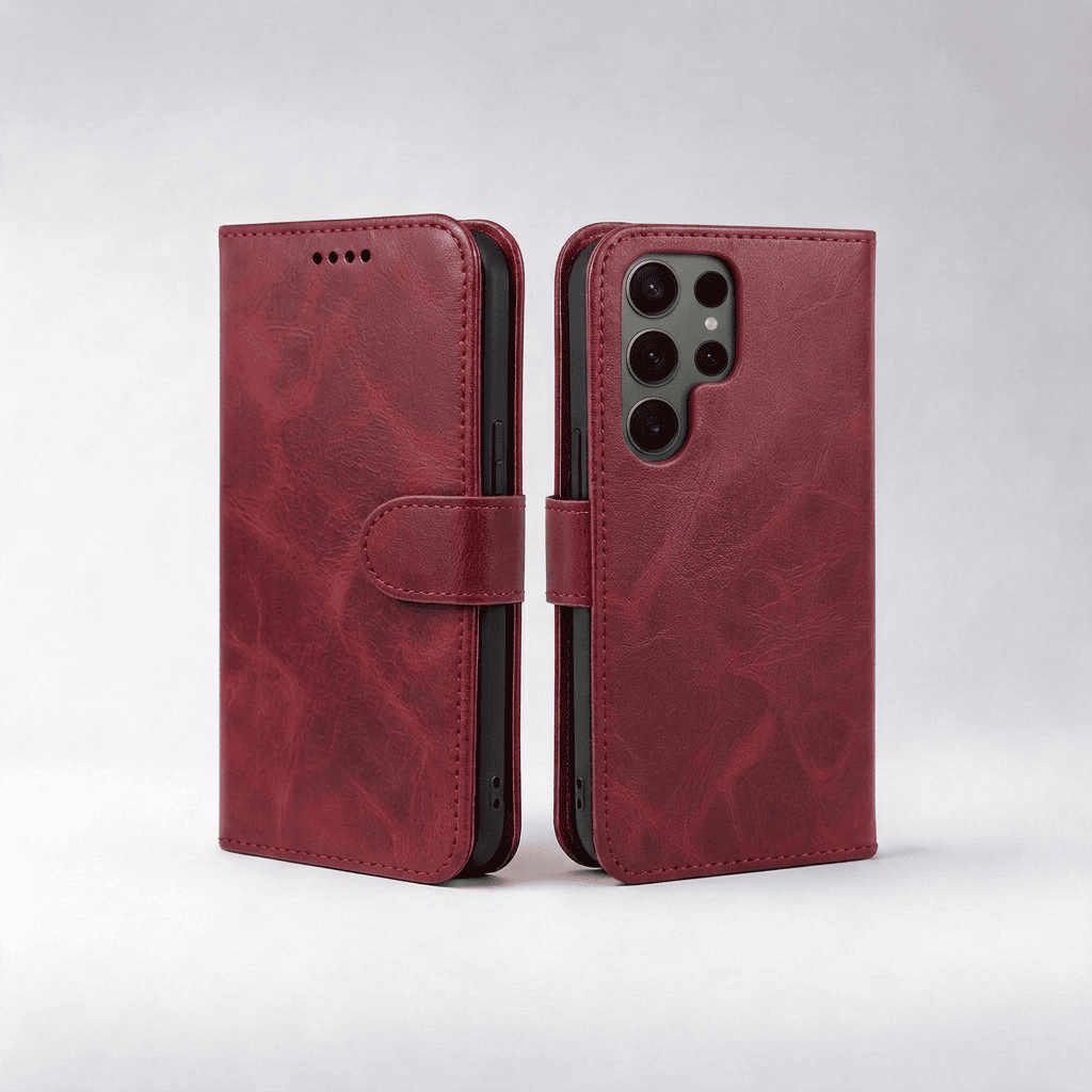 Custodia portafoglio Book Flip in pelle per Samsung Galaxy serie S22