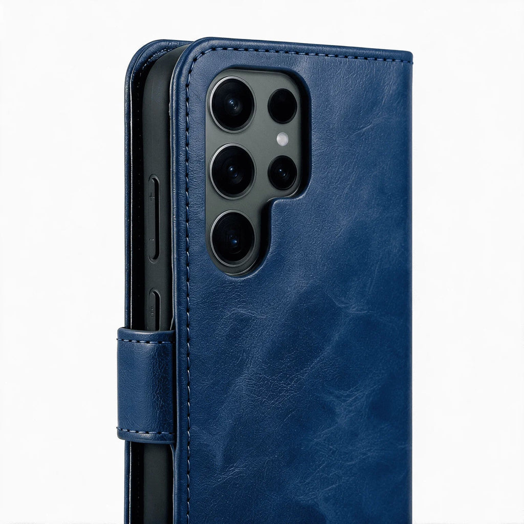 Custodia portafoglio Book Flip in pelle per Samsung Galaxy serie S22